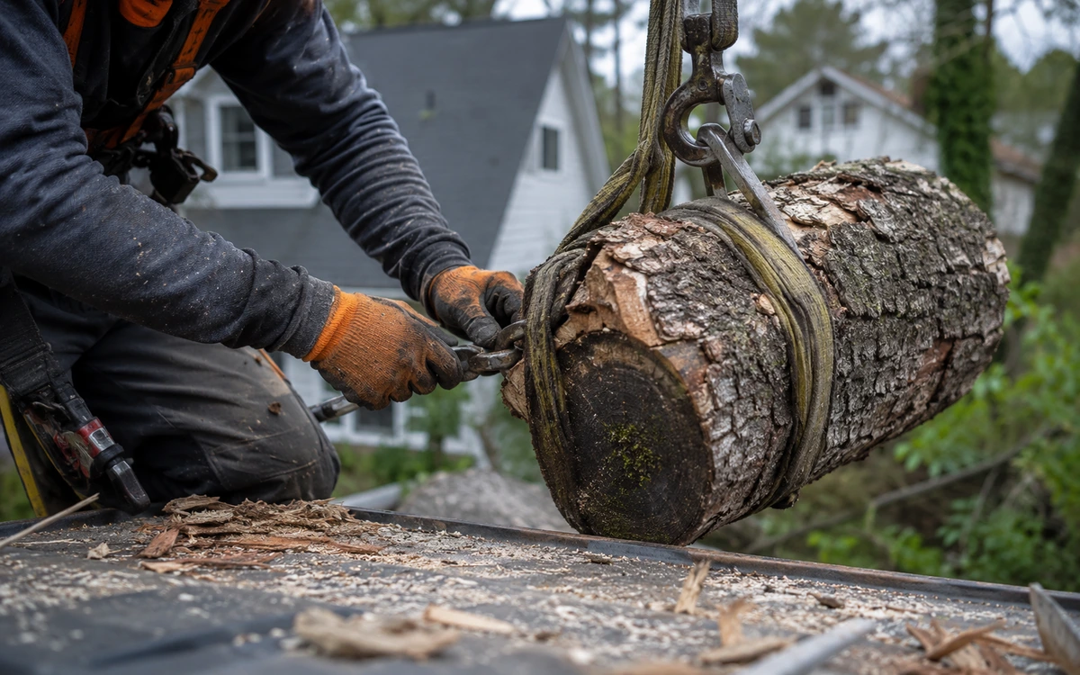 Tree removal service with crane contractor